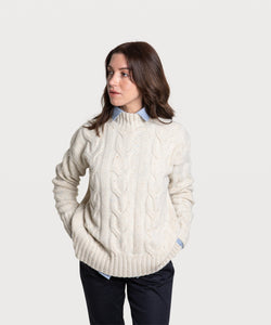 Relaxed Cable Knit Sweater Miaki Swiss Made Womenswear