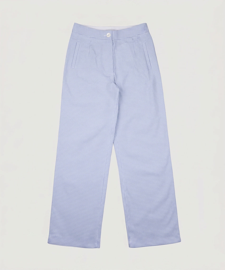 Check Light Blue / 34 Portofino Check Trousers Miaki Swiss Made Womenswear