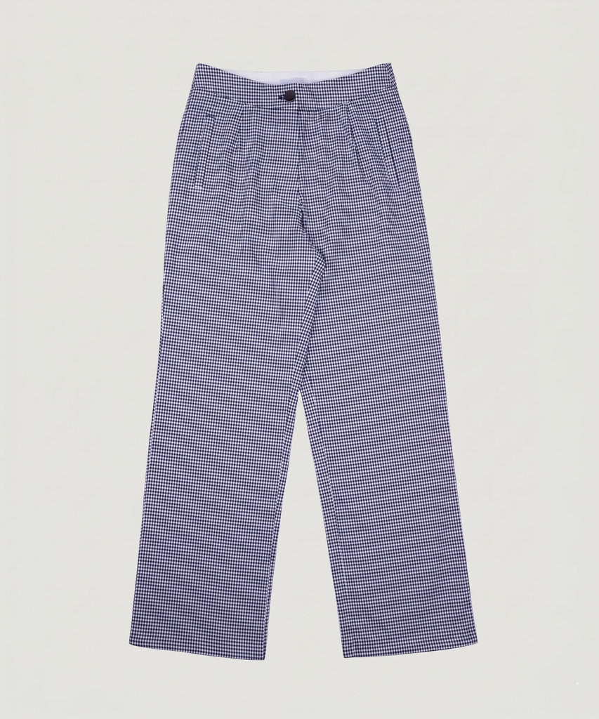 Check Navy / 34 Portofino Check Trousers Miaki Swiss Made Womenswear