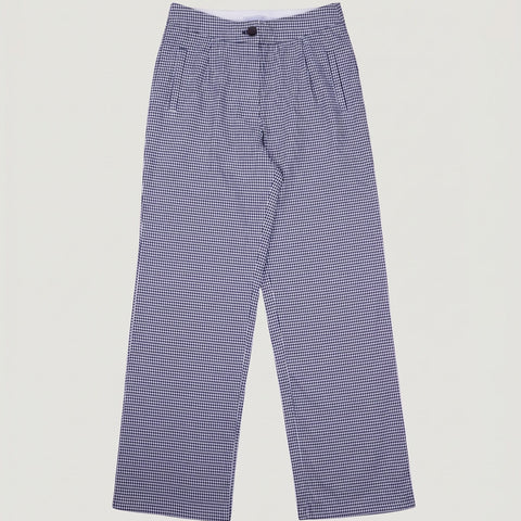 Check Navy / 34 Portofino Check Trousers Miaki Swiss Made Womenswear