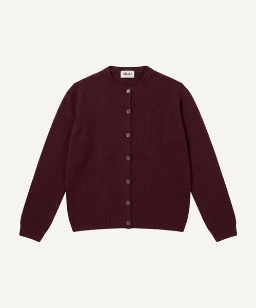 Bordeaux / XS Classic Cashmere Cardigan Miaki Swiss Made Womenswear