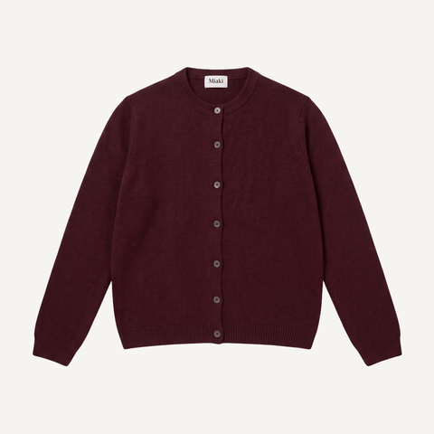 Bordeaux / XS Classic Cashmere Cardigan Miaki Swiss Made Womenswear