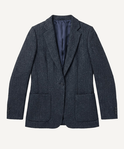 Entspannter Tweed-Blazer mit Fischgrätenmuster