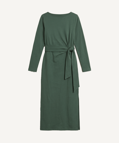Dark Green / XS Long Sleeve Jersey Knot Dress Miaki Swiss Made Womenswear