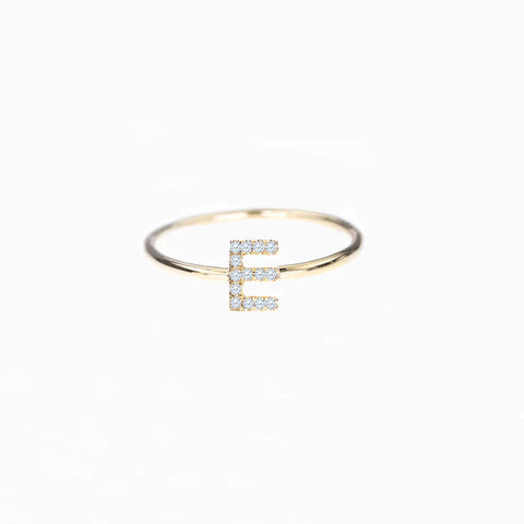 Diamond Alphabet Ring