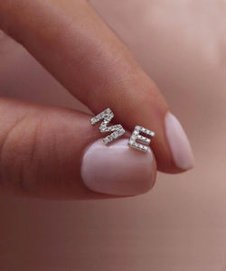 Diamond Alphabet Studs