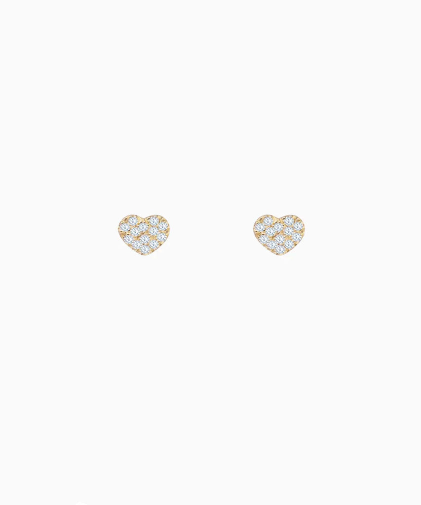 Diamond Heart Studs