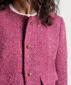 Short Herringbone Boucle Jacket