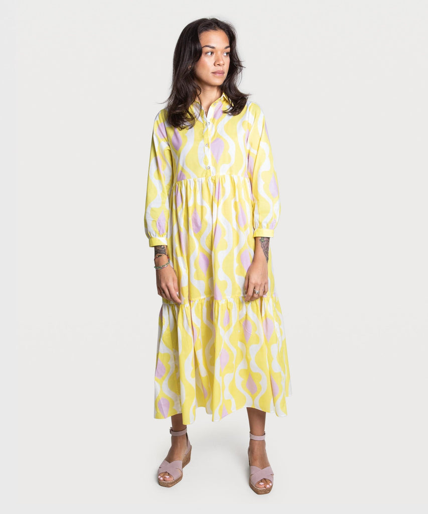 Printed Relaxed Long Shirt Dress