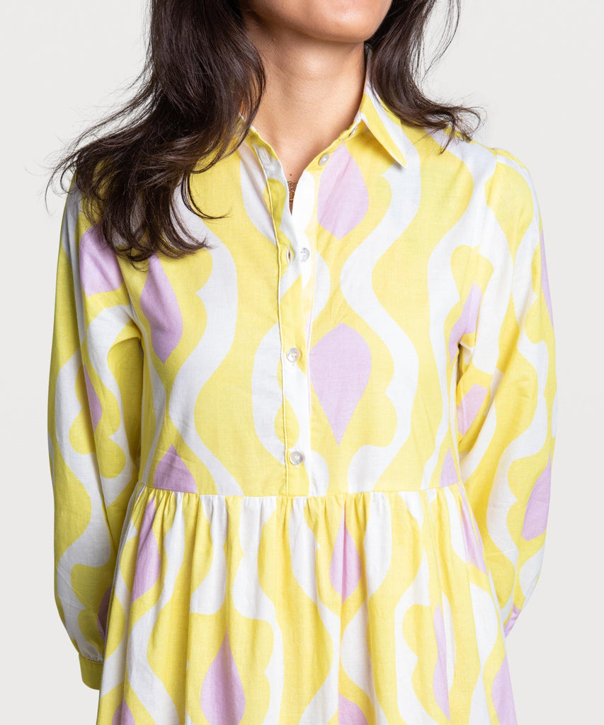 Printed Relaxed Long Shirt Dress