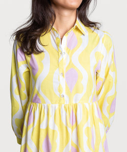 Printed Relaxed Long Shirt Dress