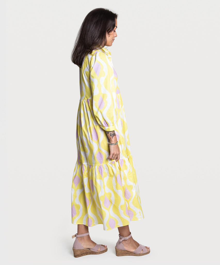 Printed Relaxed Long Shirt Dress