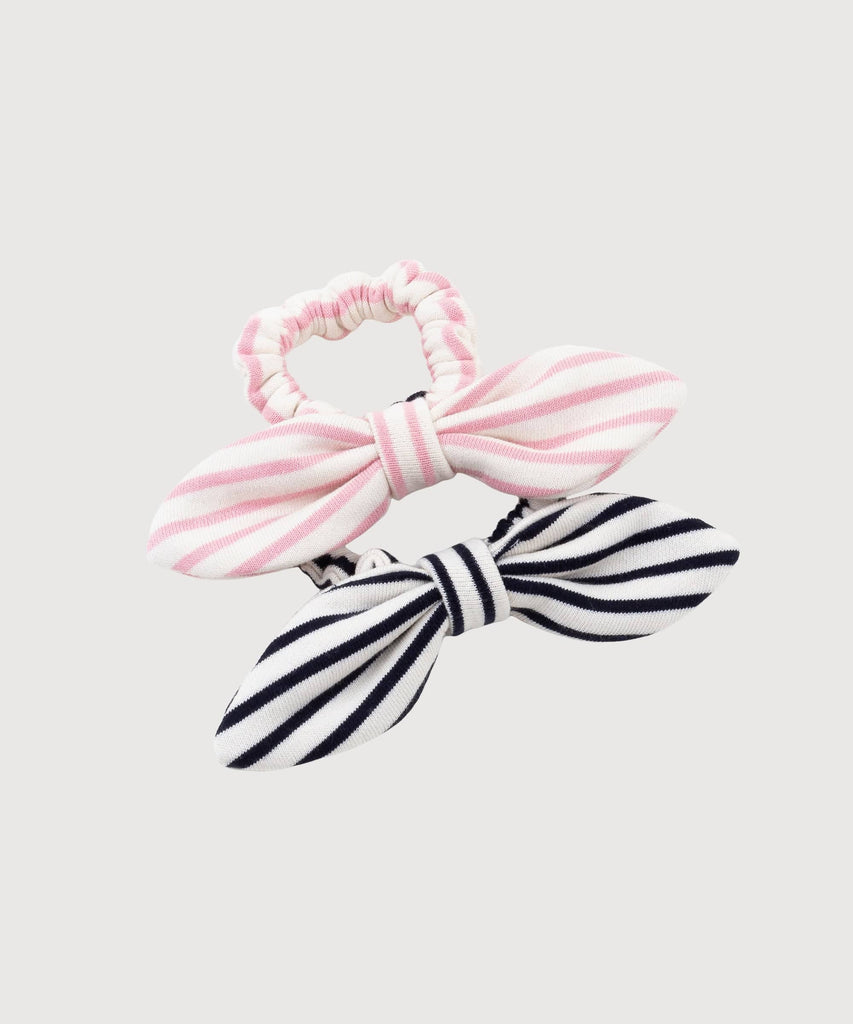 Striped Jersey Bow Scrunchie