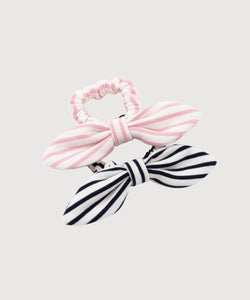 Striped Jersey Bow Scrunchie